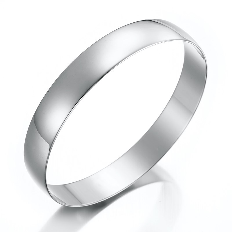 BIJ'OR-Extra Wide 925 Sterling Silver Plated Large Plain Bangle,RRP $75