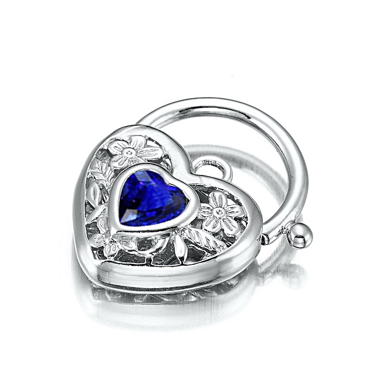 BIJ'OR-925 Sterling Silver Plated Dark Blue Filigree Heart Locket -,RRP $30