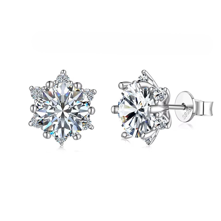 2.38ct Pear Cut GRA Certified Moissanite 925 Sterling Silver Earrings