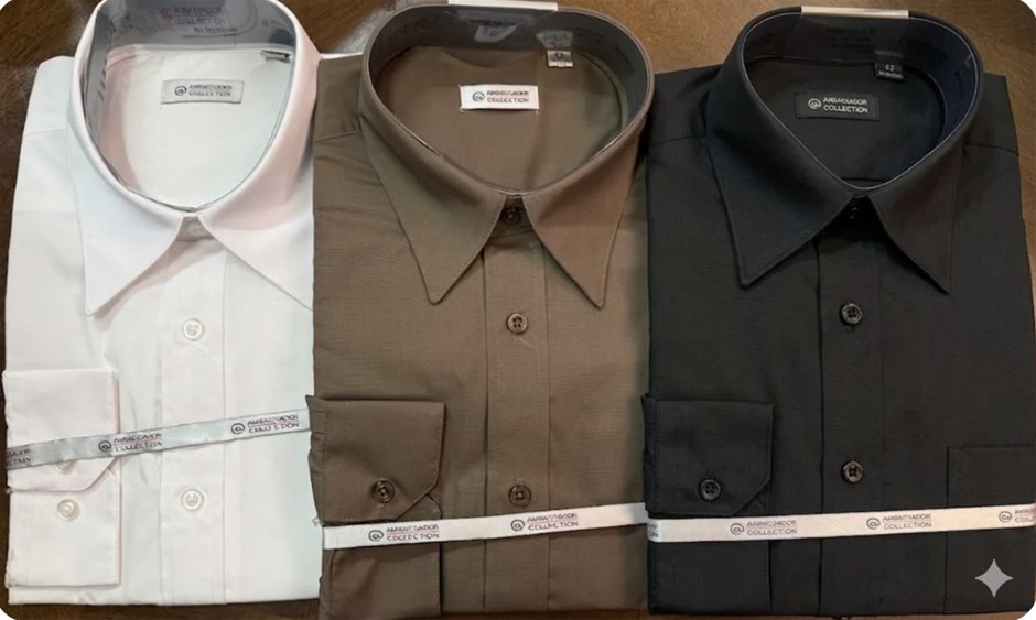 3 x Assorted Ambassador Collection Business Shirt. White 43 / Brown 42 / Bl