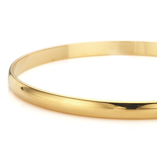 BIJ'OR-18ct Heavy Yellow Gold Plated, 66mm Wide 5mm Plain Bangle,RRP $79