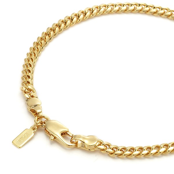 BIJ'OR-8 Inch, 18ct 3.5mm Curb Chain Bracelet with Lobster Clasp,RRP $49