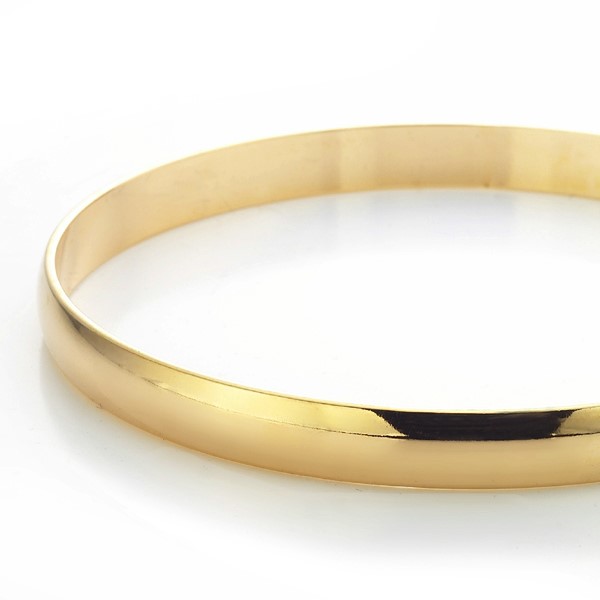BIJ'OR-18ct Heavy YellowGold Plated, 66mm Wide Women's Plain Bangle,RRP $89