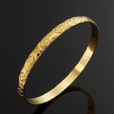 BIJ'OR-18ct , 63mm Wide Embossed Filigree Women's Bangle,RRP $125
