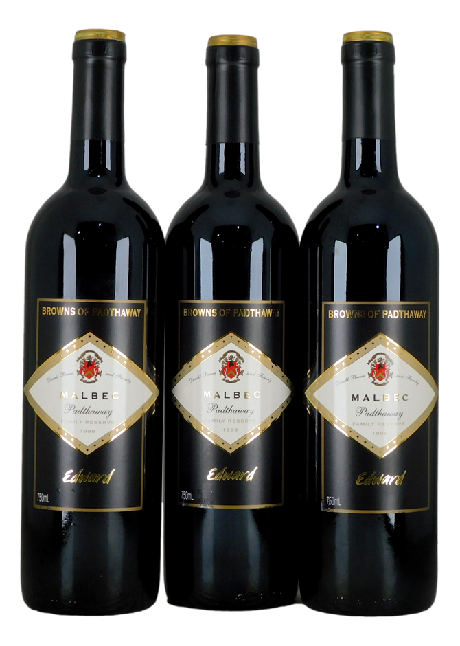 Browns of Padthaway Edward Malbec 1999 (3x 750mL), SA.