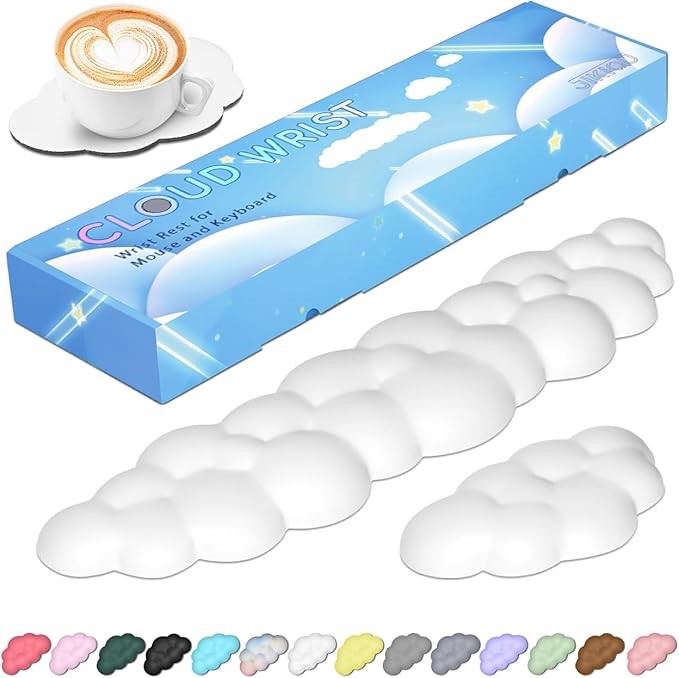 JIKIOU Upgrade Leather Cloud Keyboard Wrist Rest, Cloud Wrist Rest with Non