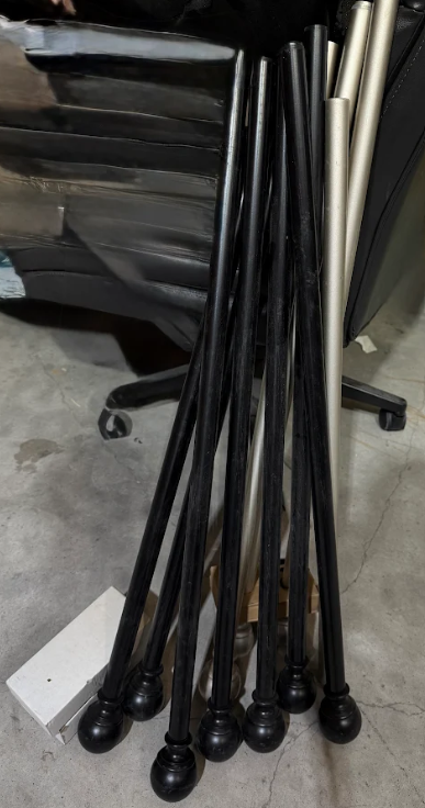 BUNDLE of UMBRA Curtain Rod, 76-213cm, Black/Nickel. photo as is.