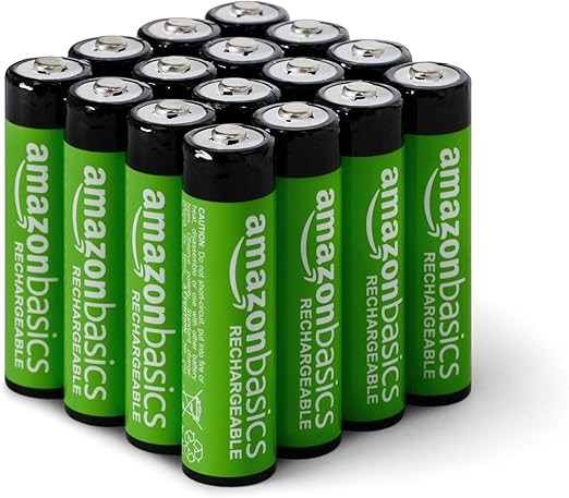 Amazon Basics 16-Pack Rechargeable AA NiMH Batteries, 2000 mAh, 1.2V, Recha