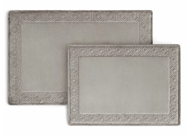 TOWN & COUNTRY LIVING Memory Foam Bath Rug, 2-Piece, Grey. Product Mat 1 :