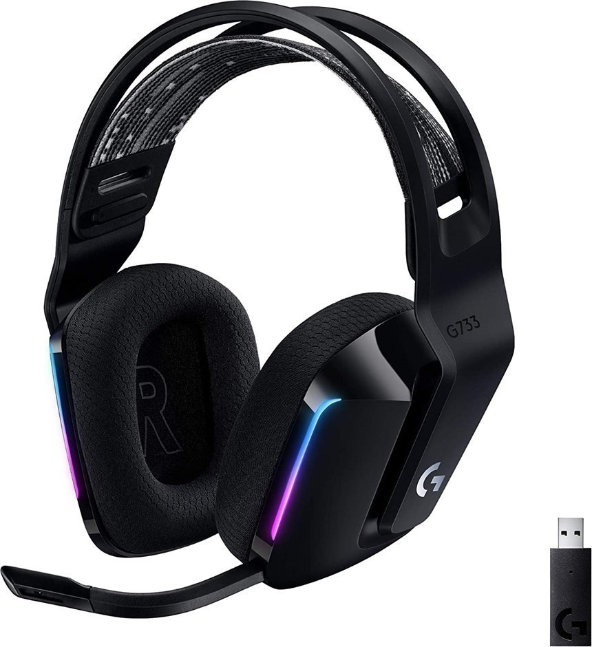 LOGITECH G733 LIGHTSPEED Wireless Gaming Headset with suspension headband,