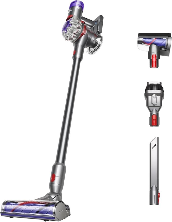 DYSON V8 Cordless Vacuum Cleaner, Model No. 400473-01, Silver Nickel. NB: U