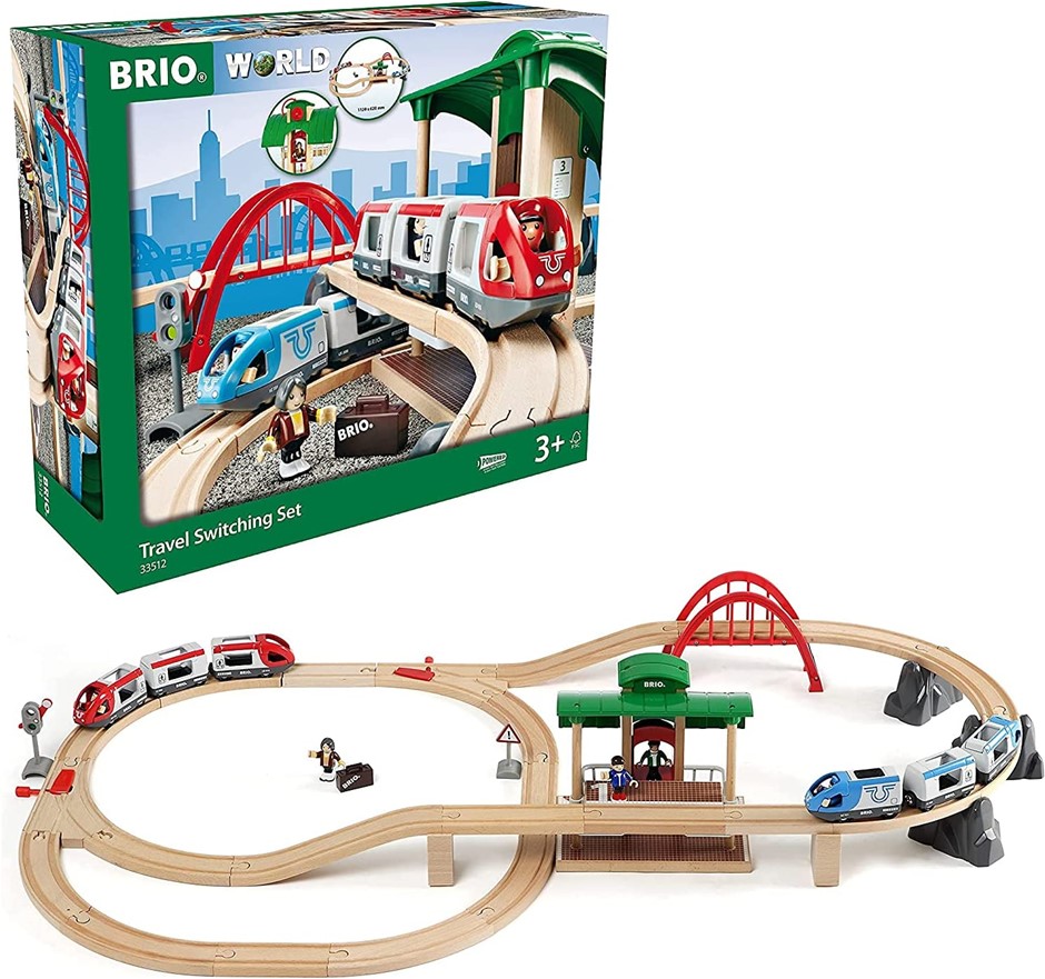 BRIO BRI33512 Travel Switching Set, 42 Pieces Train Set. NB: Minor use, All