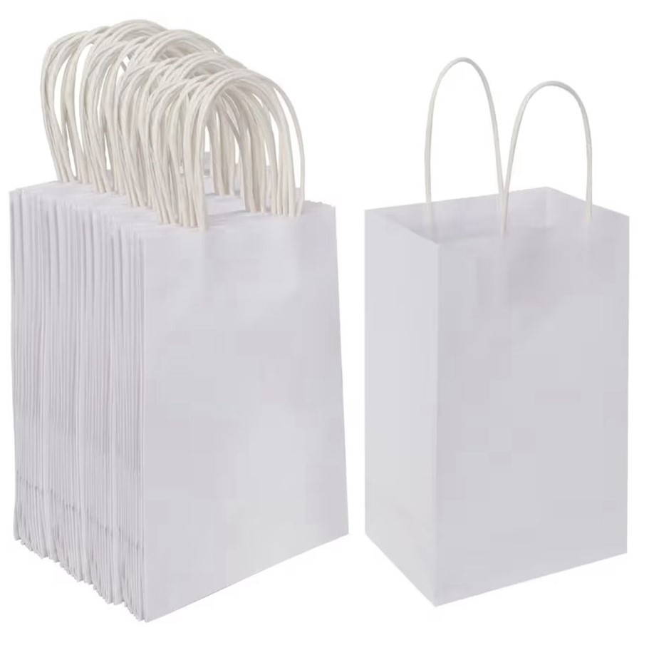 100x White Paper Bags