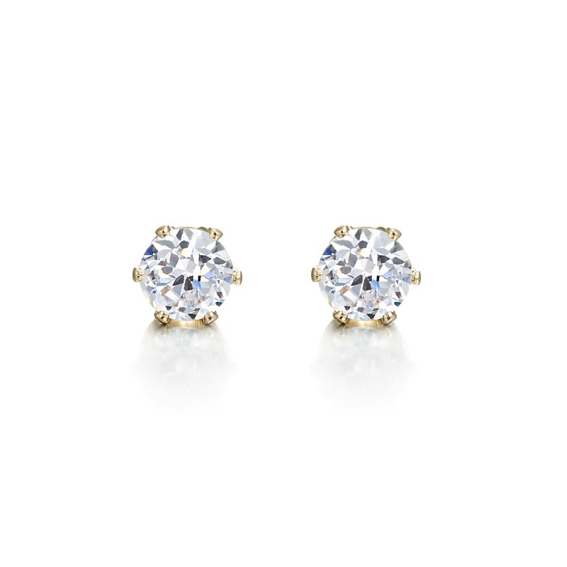 BIJ'OR-18ct Heavy Yellow Gold Plated Simulated Diamond Stud Earring,RRP $35