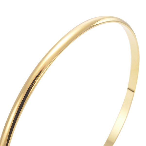 BIJ'OR-18ct Heavy Yellow Gold, 66mm Wide Plain 3mm Bangle - USA,RRP $49