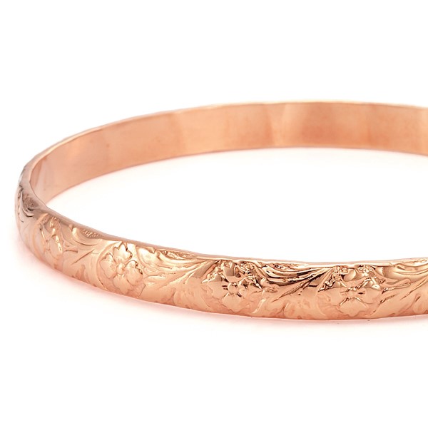 BIJ'OR-18ct Rose Gold, Embossed Filigree Women's Bangle-USA,RRP $125