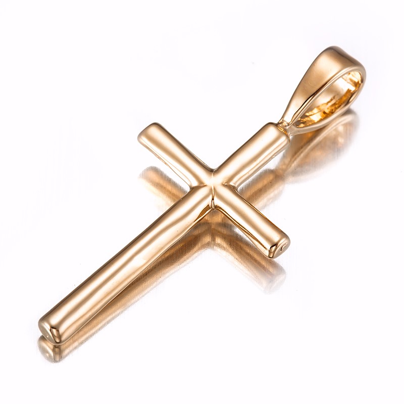 BIJ'OR-18ct Heavy Rose Gold Plated Holy Cross Pendant - USA,RRP $49