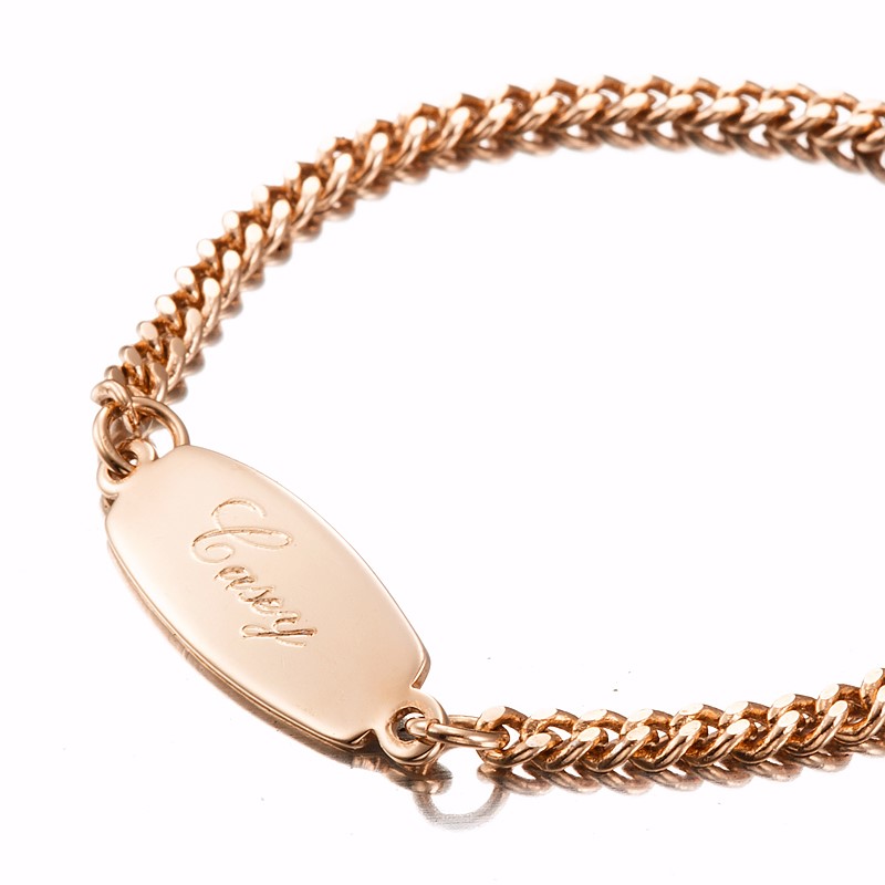 BIJ'OR-18ct Rose Gold Plated 5" Baby ID Bracelet Parrot Clasp-USA,RRP $69