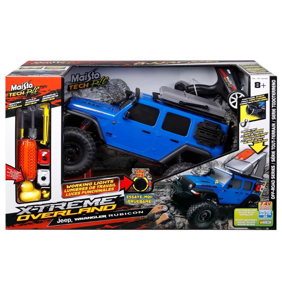 MAISTO Jeep Overlander Race Car Toy, Blue.