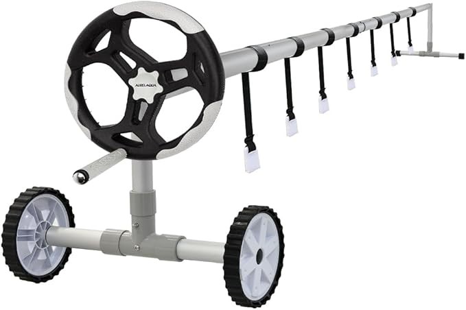 AURELAQUA Aluminium Swimming Pool Cover Roller (usable Width: 4.05m) Black/