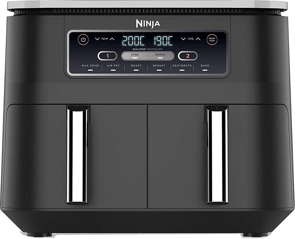 NINJA 7.6L Dual Zone Air Fryer AF300, Granite Grey. NB: Has been used, test