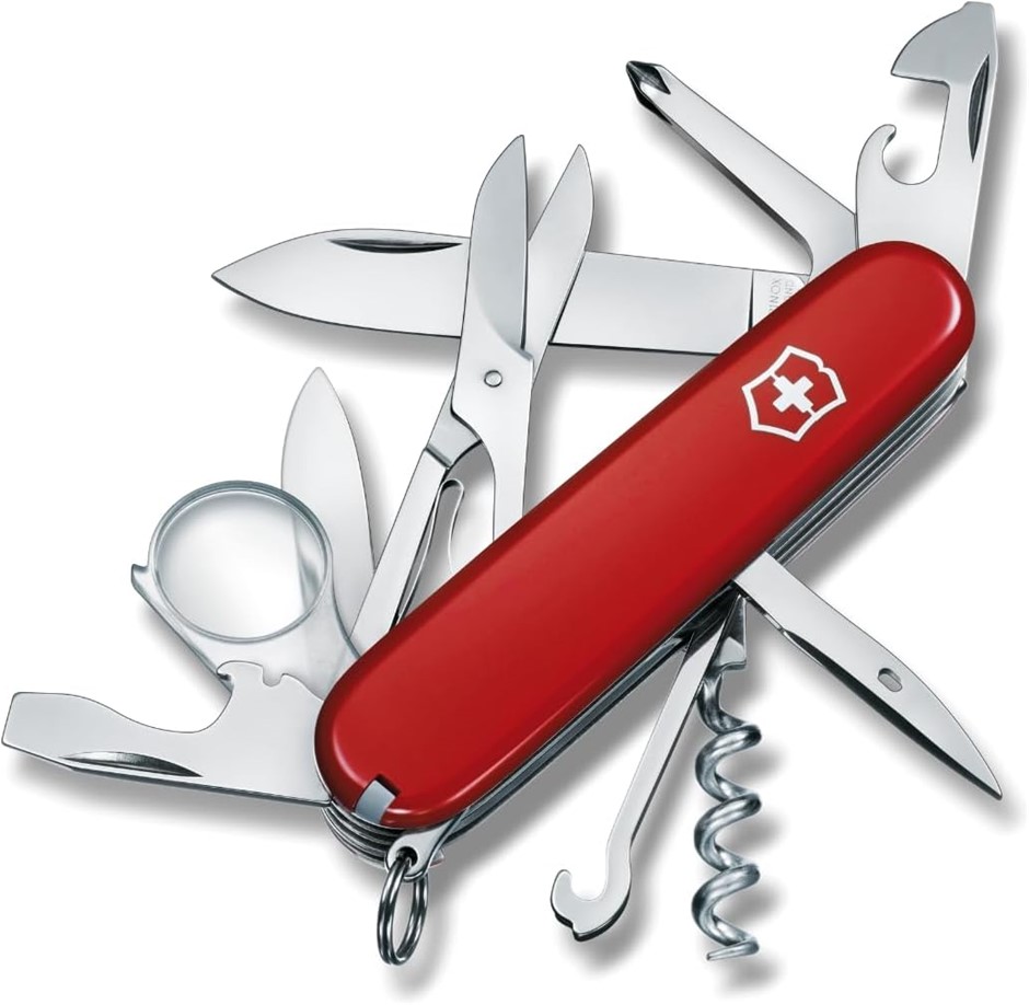 Victorinox Swiss Army Pocket Knife Explorer with 16 Functions, Red. You