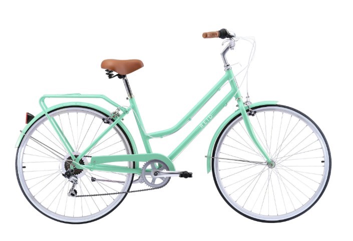 REID Ladies Classic 7 Speed Vintage Bike, Sage. NB: Dented Fork.
