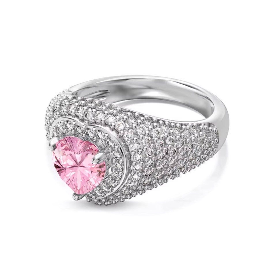 0.75ct Heart Cut Simulated Diamond 925 Sterling Silver Ring - Size 8