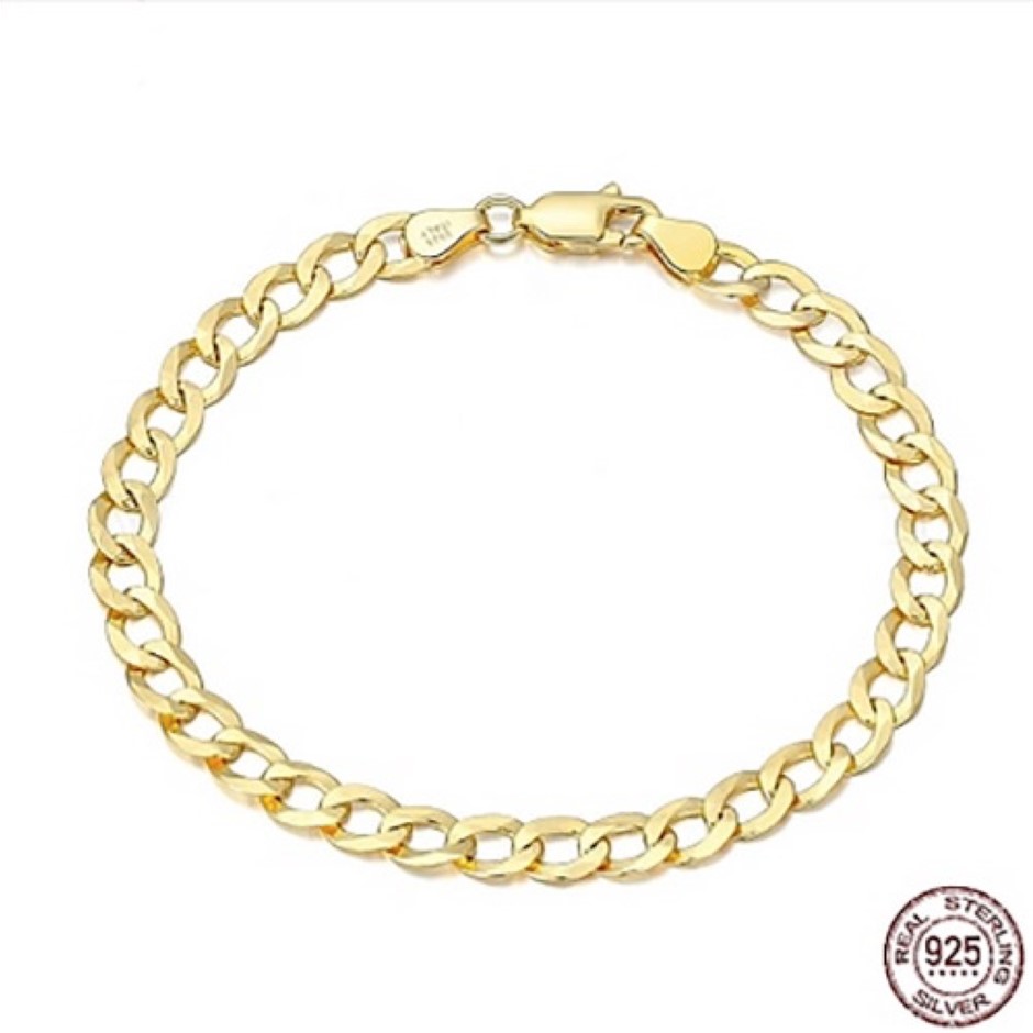925 Sterling Silver Curb Chain Bracelet