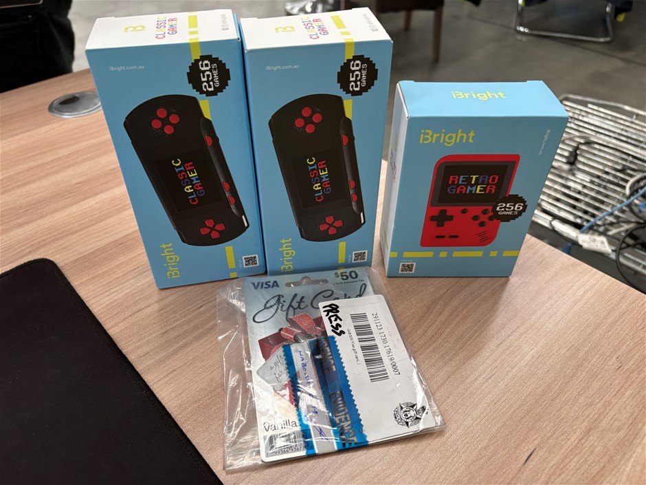 <p>Handheld Gaming Consoles and VISA Gift Card</p>