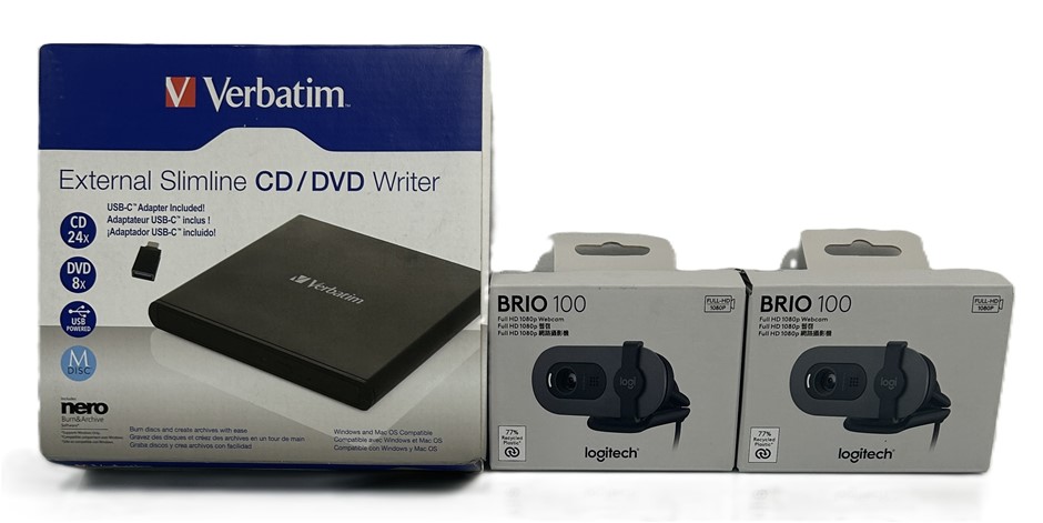 1 X Verbatim External Slimline CD/DVD Writer