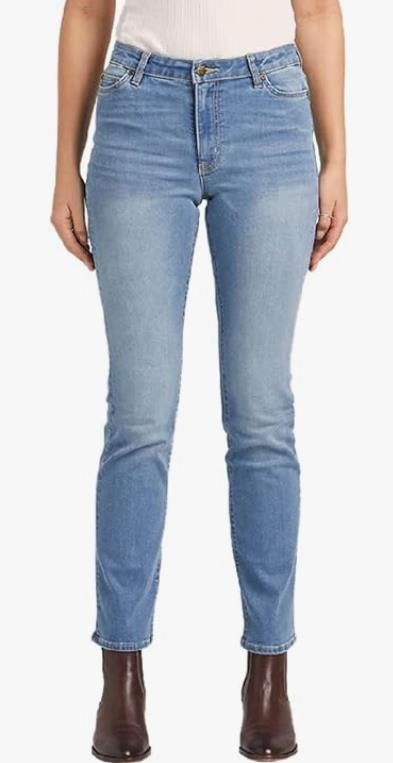 RIDERS BY LEE Women's Hi Straight Crop Jeans, Size 8R, Washed Indigo, R/551