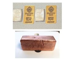 1/100 Scottdale x 2,  Valcumbi silver bars x 2 & 1 Kilo Copper Bar