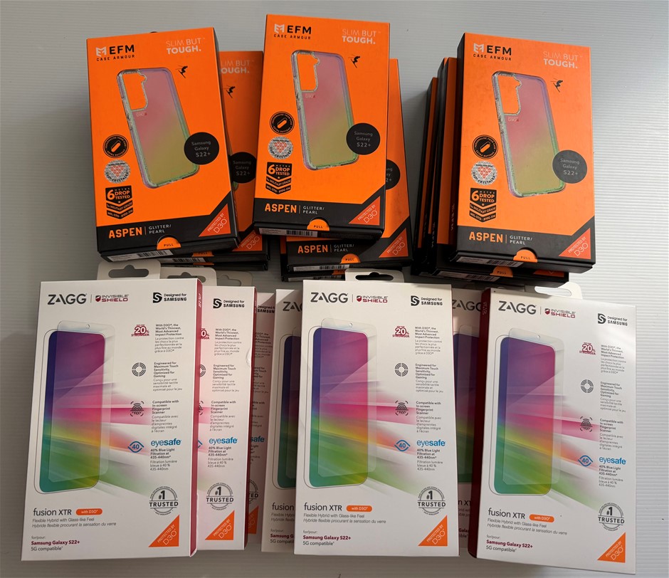 EFM Aspen Glitter / ZAGG Fusion for Samsung S22+ (Lot of 19)