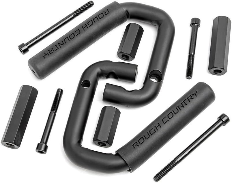 Rough Country Front Black Steel Grab Handles for 07-18 Jeep Wrangler JK - 6