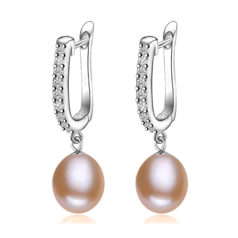 BIJ'OR - Infinity Drop Earrings Made With Genuine Pink Freshwater Pearls