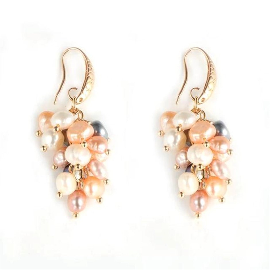BIJ'OR - Genuine Multicoloured Freshwater Pearl Designer Cluster Dangle