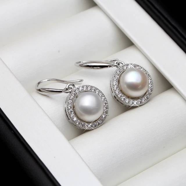 BIJ'OR - Stunning Royal Simulated Diamond White Freshwater Pearl Drop