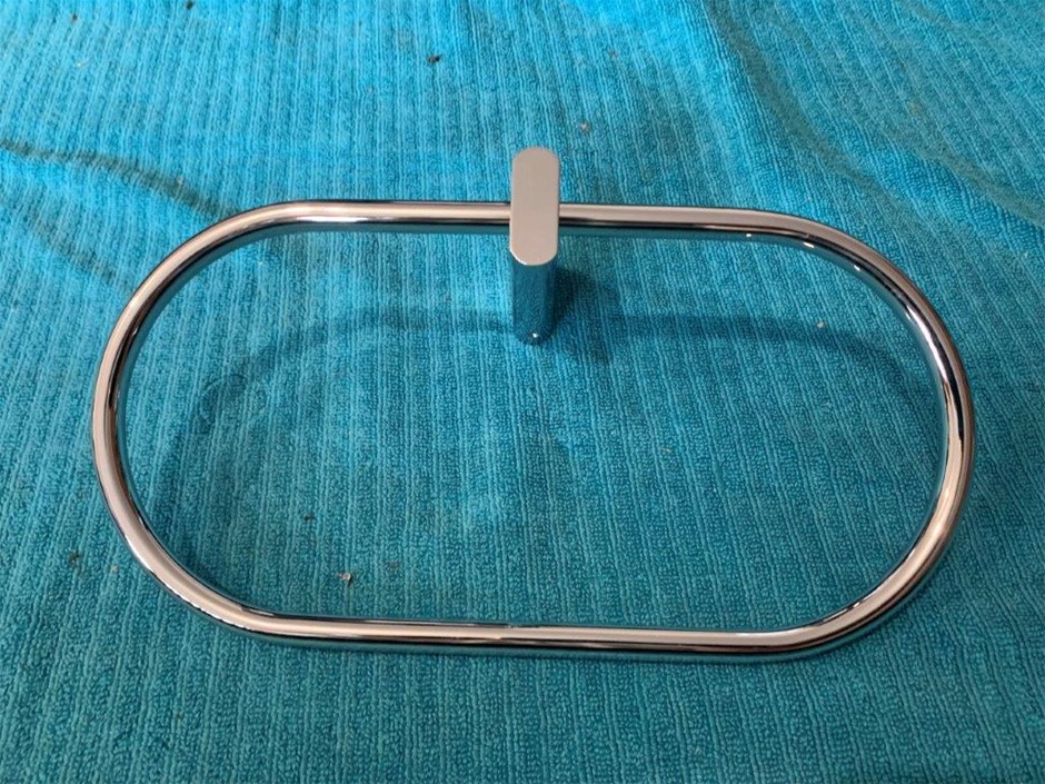 New in Box Coroma Towel Rings, Brass, Chrome Finish - Quantity 2