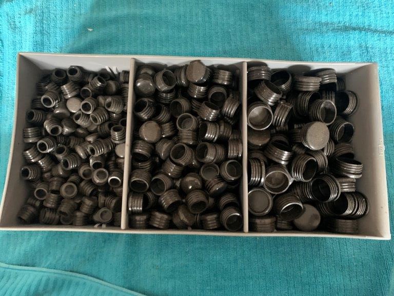 Large Quantity of Round Black Plastic End Caps