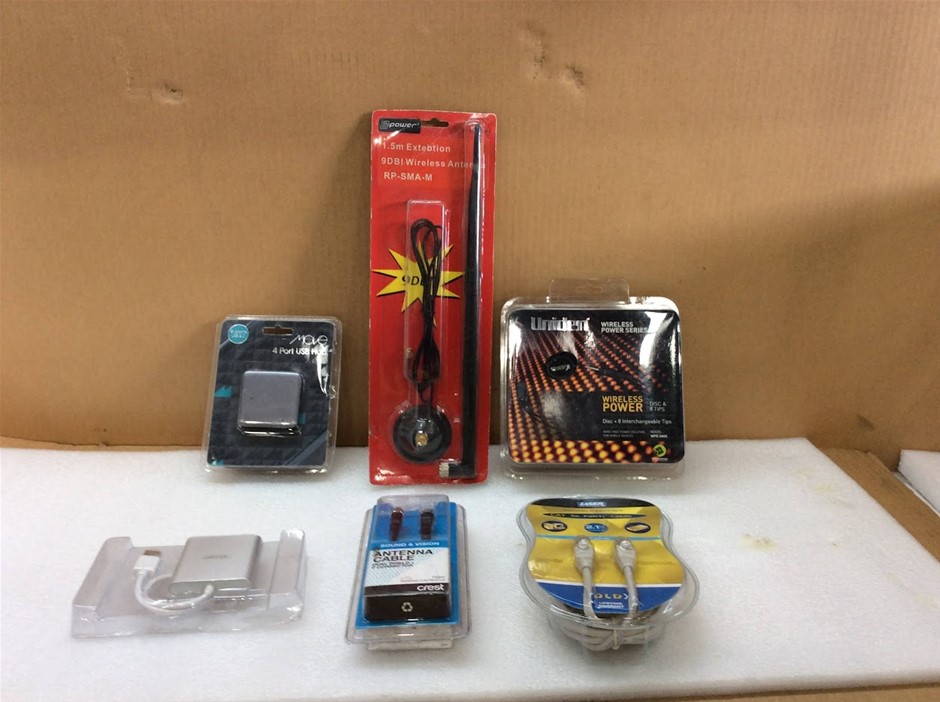 Mixed Wireless Charger, Antenna Cable And Audio Cable - New (Lot of 6)