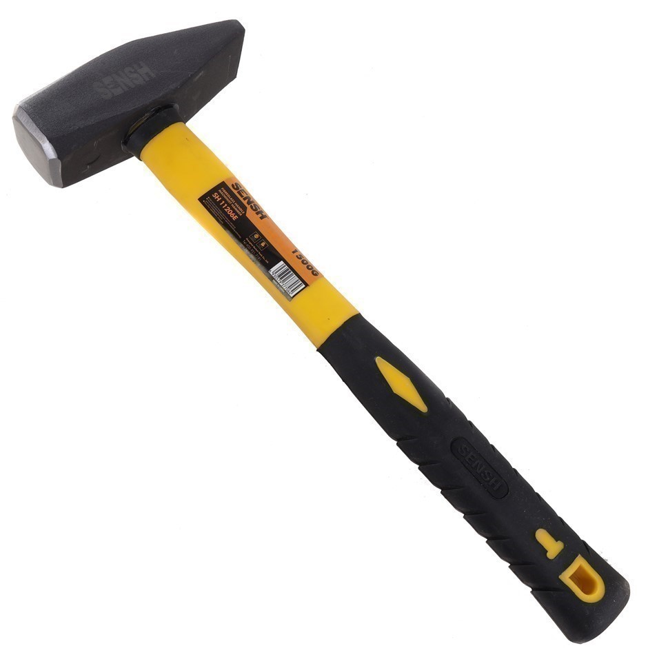 SENSH 1500G Machinists Hammer with Rubber Grip Fibreglass Handle.