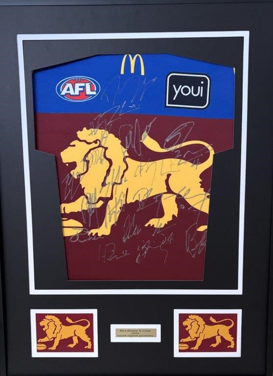 BRISBANE LIONS 2026 SQUAD SIGNED/FRAMED GUERNSEY
