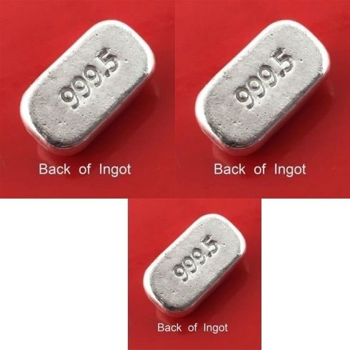 Silver Bullion 999.5 Grade 5g Investor Quality Ingot Bar Hand Poured x 3