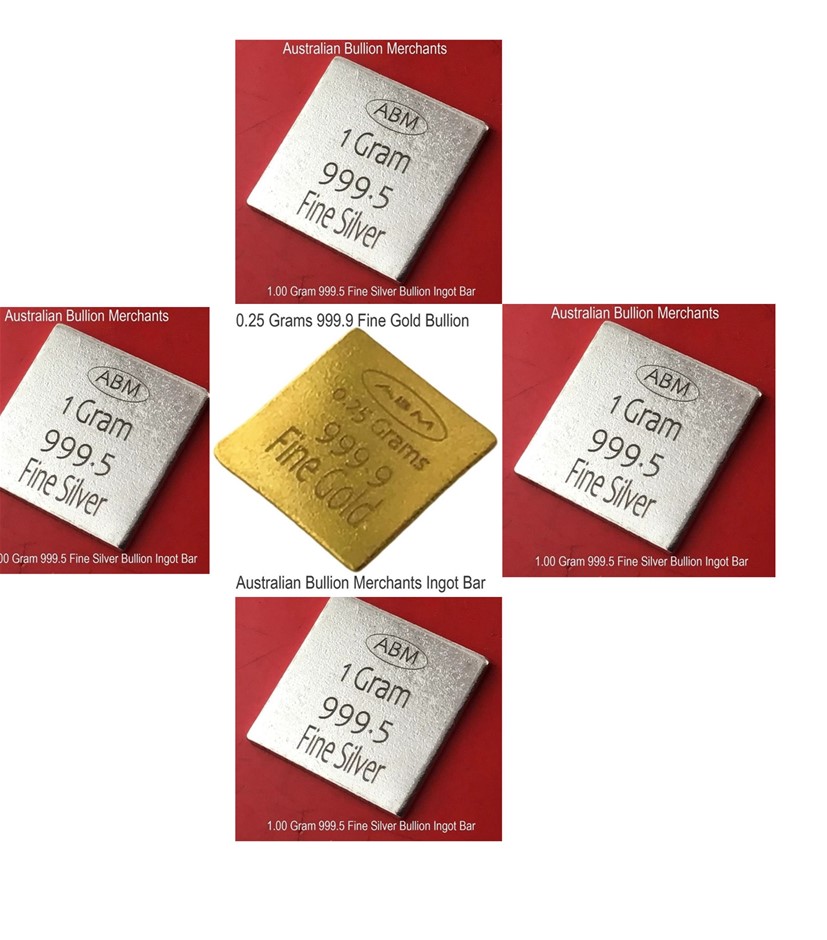 1g ADM Silver x 4 & 0.24 Gram ABM Gold