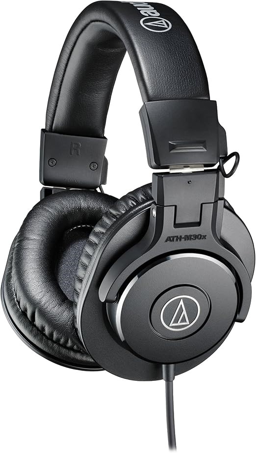 AUDIO-TECHNICA ATH-M30X Comfortable Monitor Headphones, Black (at ATH-M30X)