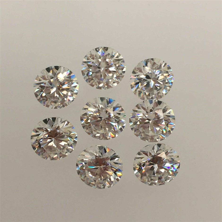 Eight Loose Moissanite, 7.72ct in Total