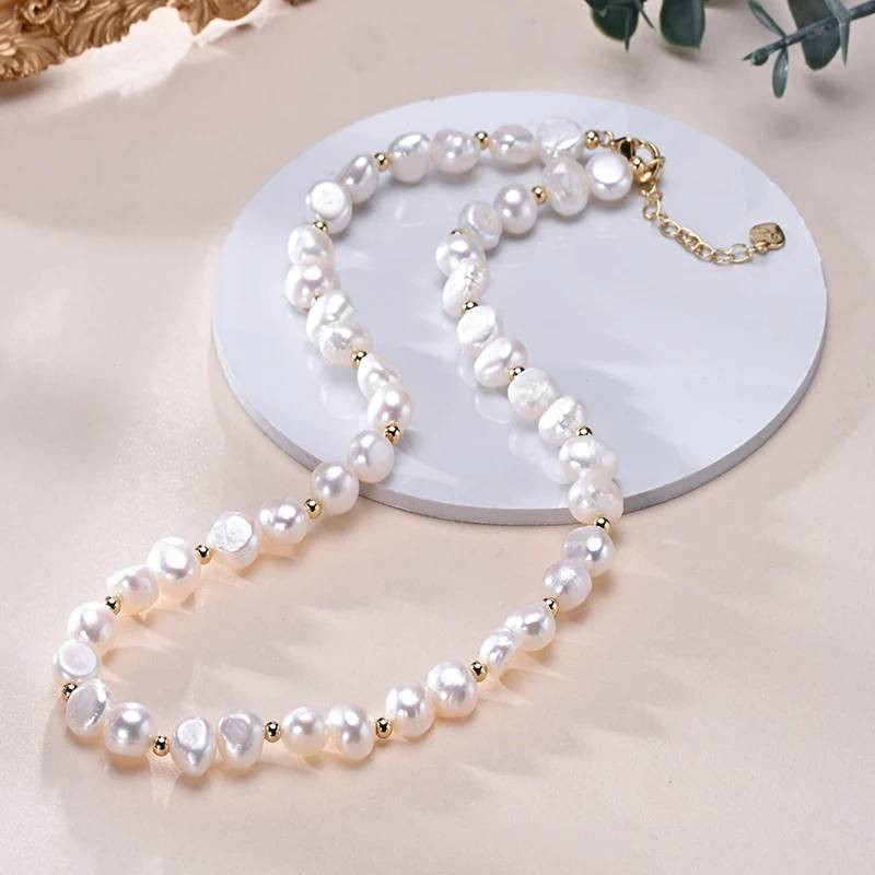 BIJ'OR - White Pearl Necklace in Gold - 40cm RRP $99