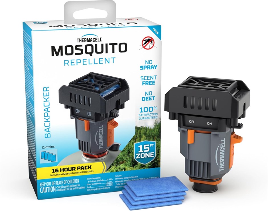 THERMACELL Backpacker Mosquito Repellent, 21m² Protection Zone, Lightweight