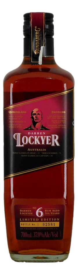 Darren Lockyer Limited Edition Bundaberg  Rum 6 YO  (1x 700mL)